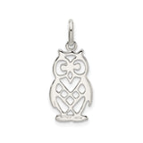 Sterling Silver Owl Pendant with Openwork Design, Nature-Inspired Animal Jewelry for Women or Unisex