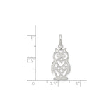 Sterling Silver Owl Pendant with Openwork Design, Nature-Inspired Animal Jewelry for Women or Unisex