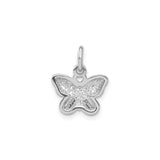 Sterling Silver Butterfly Pendant with Pink and Purple Enamel Wings, Whimsical Nature Jewelry