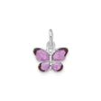 Sterling Silver Butterfly Pendant with Pink and Purple Enamel Wings, Whimsical Nature Jewelry