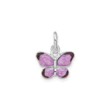 Sterling Silver Butterfly Pendant with Pink and Purple Enamel Wings, Whimsical Nature Jewelry