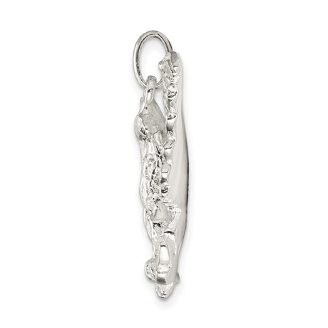 Sterling Silver Eagle Pendant with Outstretched Wings, Patriotic Wildlife Charm for Men