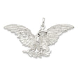 Sterling Silver Eagle Pendant with Outstretched Wings, Patriotic Wildlife Charm for Men