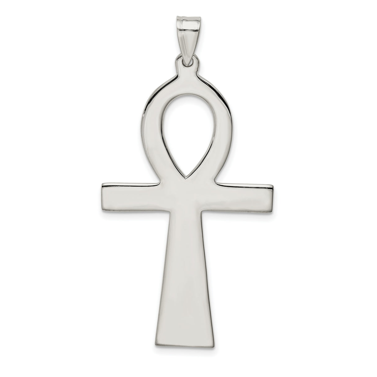 Polished Ankh Cross Charm Pendant in Real 925 Sterling Silver