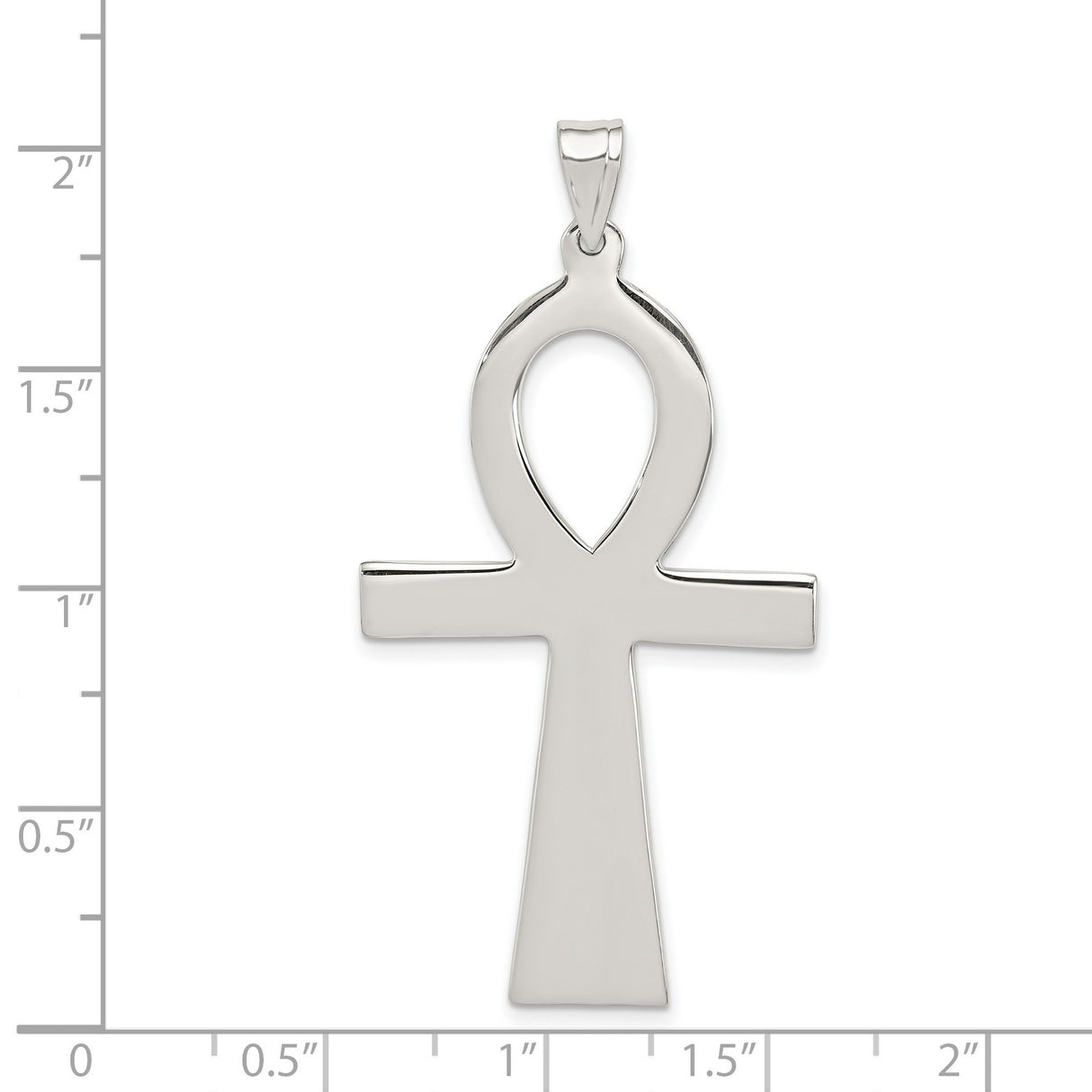 Polished Ankh Cross Charm Pendant in Real 925 Sterling Silver