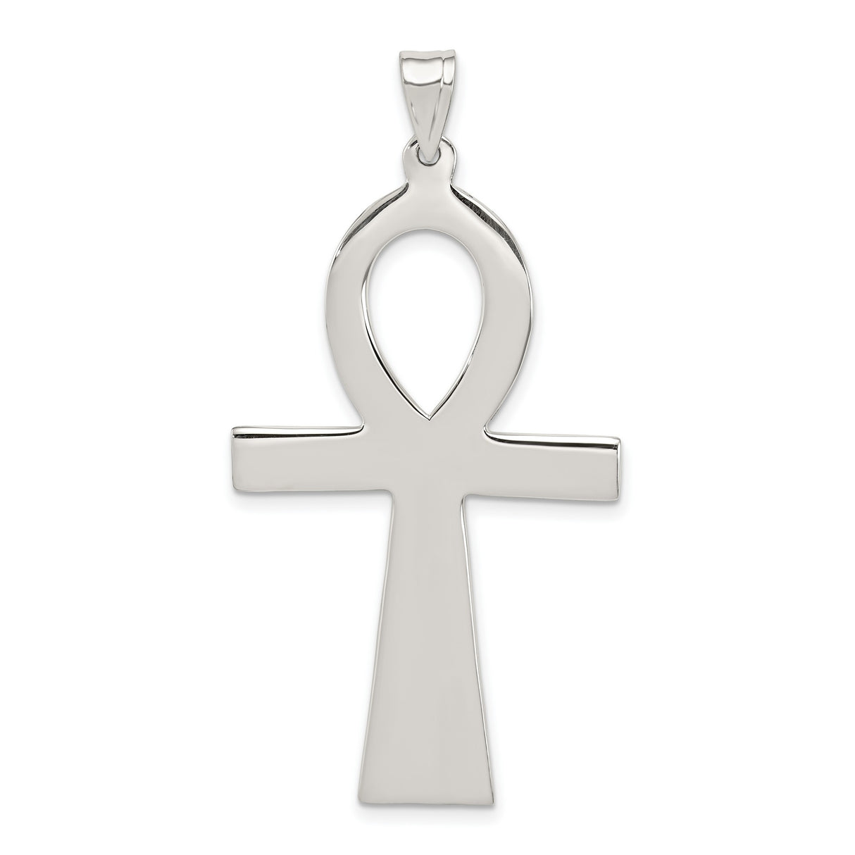 Polished Ankh Cross Charm Pendant in Real 925 Sterling Silver