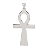 Polished Ankh Cross Charm Pendant in Real 925 Sterling Silver
