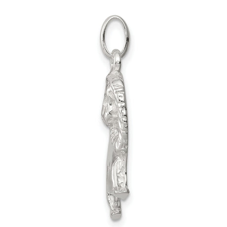 Male Lion With Mane Charm Pendant in Real 925 Sterling Silver