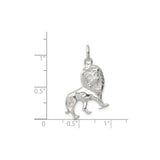 Sterling Silver Lion Pendant with Jungle Symbol Design and Leo Zodiac Theme for Men and Women