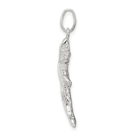 Sterling Silver Gecko Lizard Pendant Charm, Textured Reptile Jewelry, Adaptability and Transformation Theme