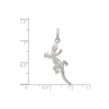 Sterling Silver Gecko Lizard Pendant Charm, Textured Reptile Jewelry, Adaptability and Transformation Theme