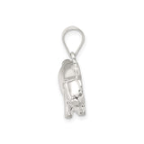 Sterling Silver Pig Pendant, 3D Animal Charm Symbolizing Prosperity and Chinese Zodiac Boar