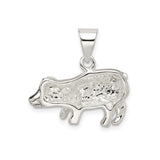 Sterling Silver Pig Pendant, 3D Animal Charm Symbolizing Prosperity and Chinese Zodiac Boar