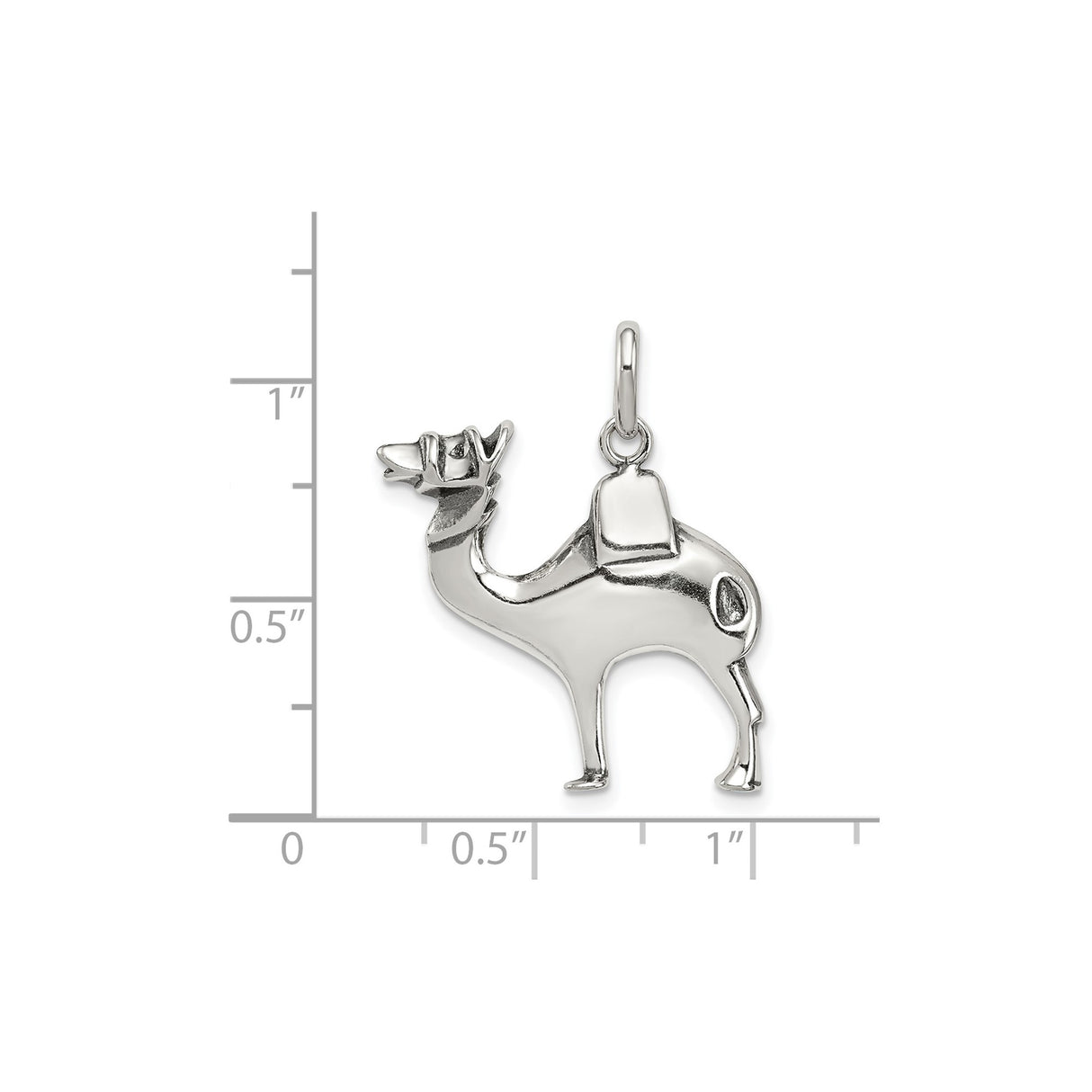 Sterling Silver Camel Pendant with Saddle Detail, Tribal Desert Animal Charm for Necklace or Bracelet