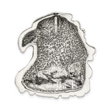 Sterling Silver Eagle Head Pendant, Textured Feather Design, Wildlife Theme for Men or Unisex