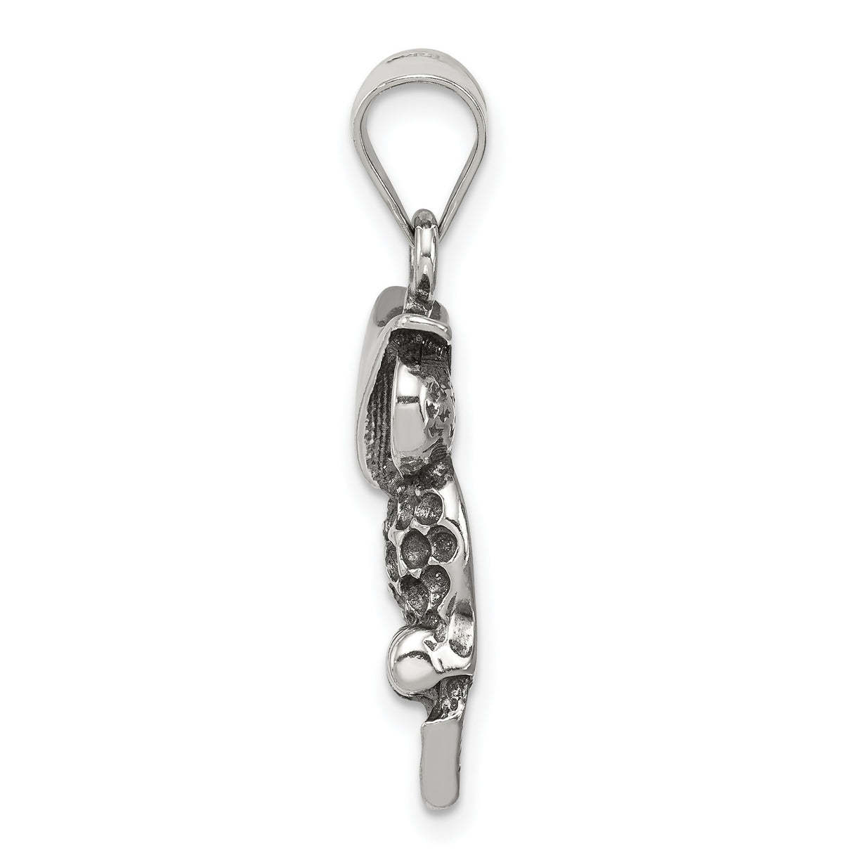 Solid Open-Back Owl Charm Pendant in Real 925 Sterling Silver
