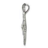 Mens Leo for Necklace Chain Lion Zodiac Sign Antique Finish Hidden Bale Charm Pendant in Real 925 Sterling Silver