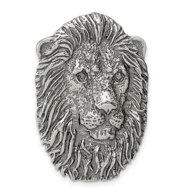 Mens Leo for Necklace Chain Lion Zodiac Sign Antique Finish Hidden Bale Charm Pendant in Real 925 Sterling Silver