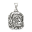 Sterling Silver Dog Head Pendant with Labrador Retriever Design, Unisex Pet Memorial Jewelry