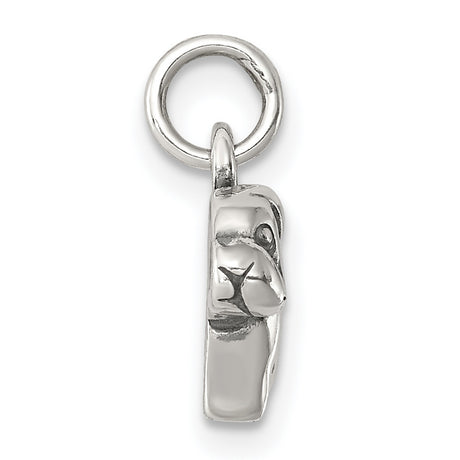 Sterling Silver Dog Pendant Charm, Realistic Bulldog Standing Figure, Pet Memorial Jewelry