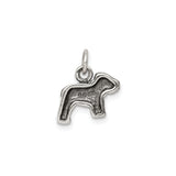 Sterling Silver Dog Pendant Charm, Realistic Bulldog Standing Figure, Pet Memorial Jewelry