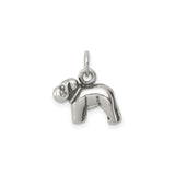 Sterling Silver Dog Pendant Charm, Realistic Bulldog Standing Figure, Pet Memorial Jewelry