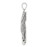 Sterling Silver Zebra Pendant with Detailed Stripes and Lifelike Posture for Women
