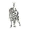 Sterling Silver Zebra Pendant with Detailed Stripes and Lifelike Posture for Women