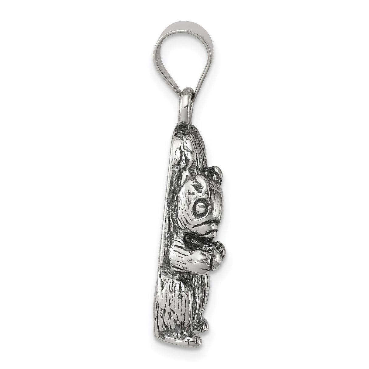 Sterling Silver Squirrel Pendant with Detailed Woodland Animal Design for Women or Unisex