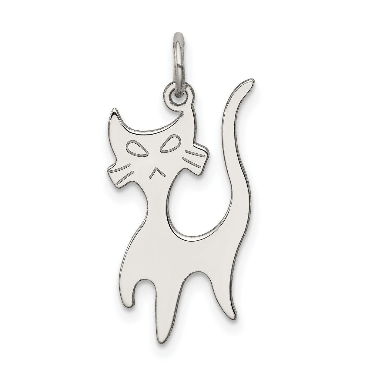 Cat Charm Pendant in Real 925 Sterling Silver