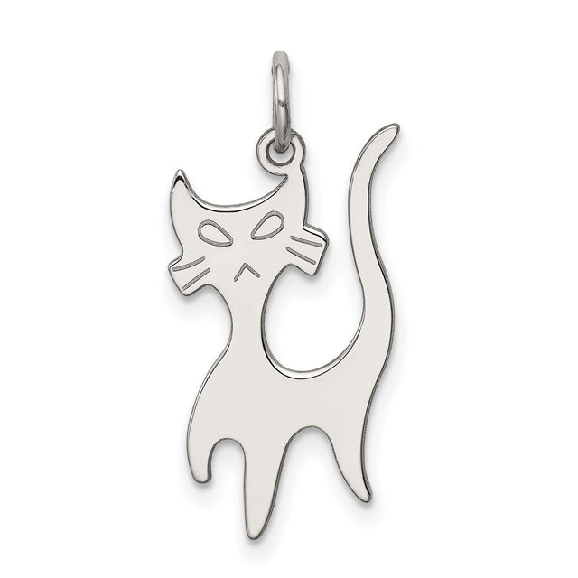 Cat Charm Pendant in Real 925 Sterling Silver
