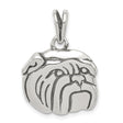 Sterling Silver Bulldog Head Pendant, Realistic Dog Face Design, Animal Jewelry for Pet Lovers