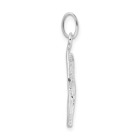 Sterling Silver Unicorn Pendant Charm with Flowing Mane and Openwork Design