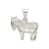 Sterling Silver Donkey Pendant, Detailed Animal Charm, Western Farm Theme