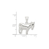 Sterling Silver Donkey Pendant, Detailed Animal Charm, Western Farm Theme