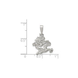 Sterling Silver Dragon Pendant with Chinese Mythical Design for Men and Unisex Wear