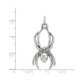 Sterling Silver Spider Pendant, Gothic Creepy Jewelry for Men and Women
