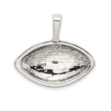 Sterling Silver Football Pendant with Textured Surface and Realistic Laces Detail for Men