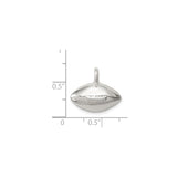 Sterling Silver Football Pendant with Detailed Laces, Oval Sports Charm for Men and Women