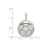 Sterling Silver Soccer Pendant with Hexagon Detailing, Polished Ball Design for Men or Women
