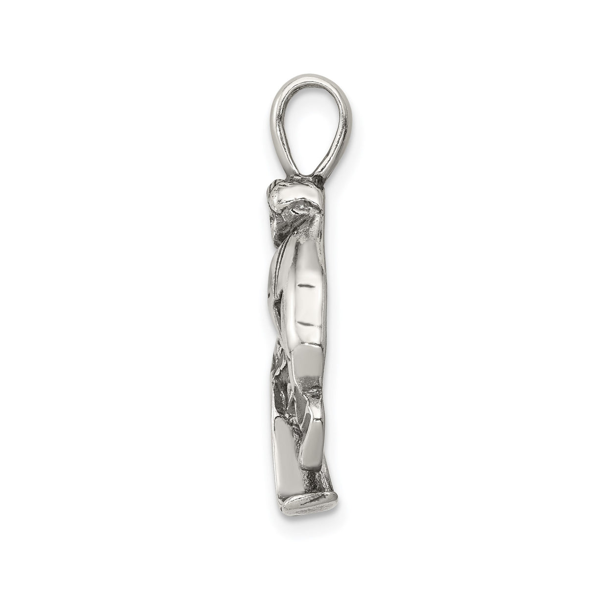 Sterling Silver Hockey Player Pendant with Stick and Gear, Sports Charm for Men or Teens
