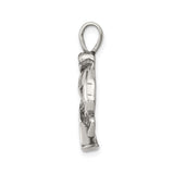 Sterling Silver Hockey Player Pendant with Stick and Gear, Sports Charm for Men or Teens