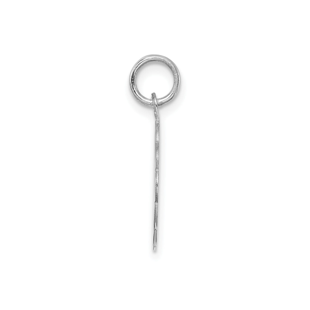 Sterling Silver Pendant with Script Letter F, Scalloped Edge Monogram Charm