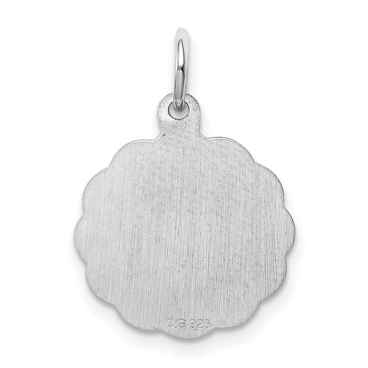 Brocaded Initial J Charm Pendant in Real 925 Sterling Silver