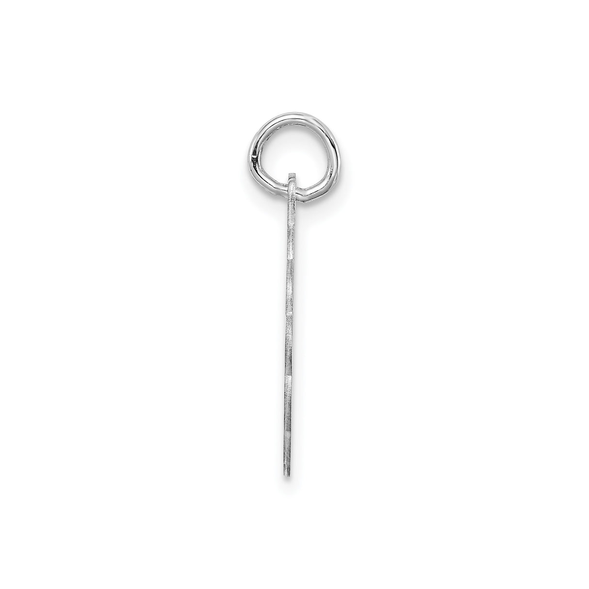 Sterling Silver Round Pendant with Script Letter L and Scalloped Border Charm