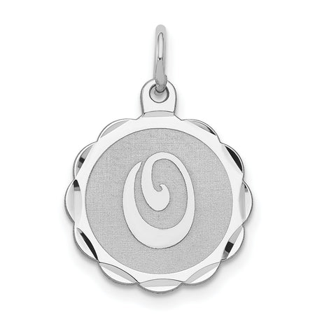 Sterling Silver Pendant with Scalloped Border and Abstract Spiral Design for Women