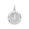 Sterling Silver Pendant with Scalloped Edge and Script Letter S Engraving