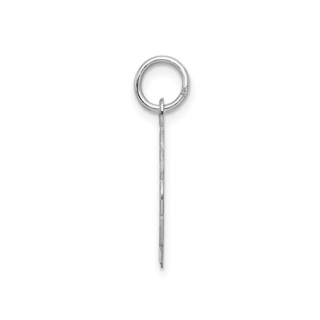 Sterling Silver Script Letter T Pendant with Scalloped Edge Charm for Women or Unisex