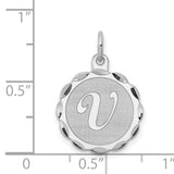 Brocaded Letter Y Initial Charm Pendant in Real 925 Sterling Silver