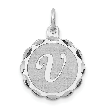 Brocaded Letter Y Initial Charm Pendant in Real 925 Sterling Silver